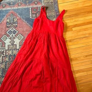AYR Magic Hour maxi dress bright red lightweight cotton L